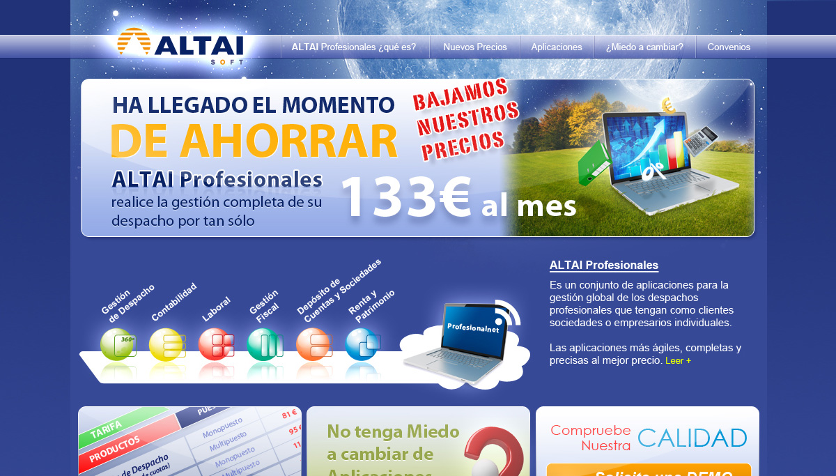 diseño microsite producto Altai