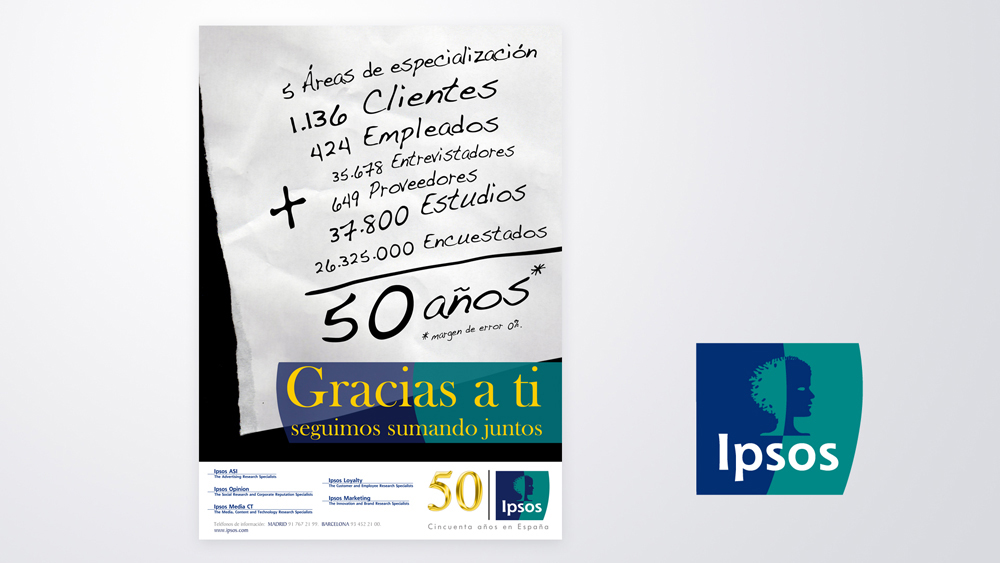 Diseño anuncio Ipsos 50 años