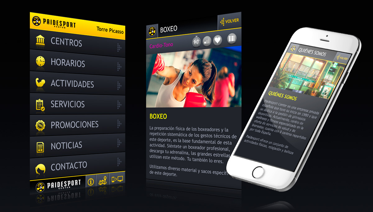 diseño aplicación app movil Paidesport