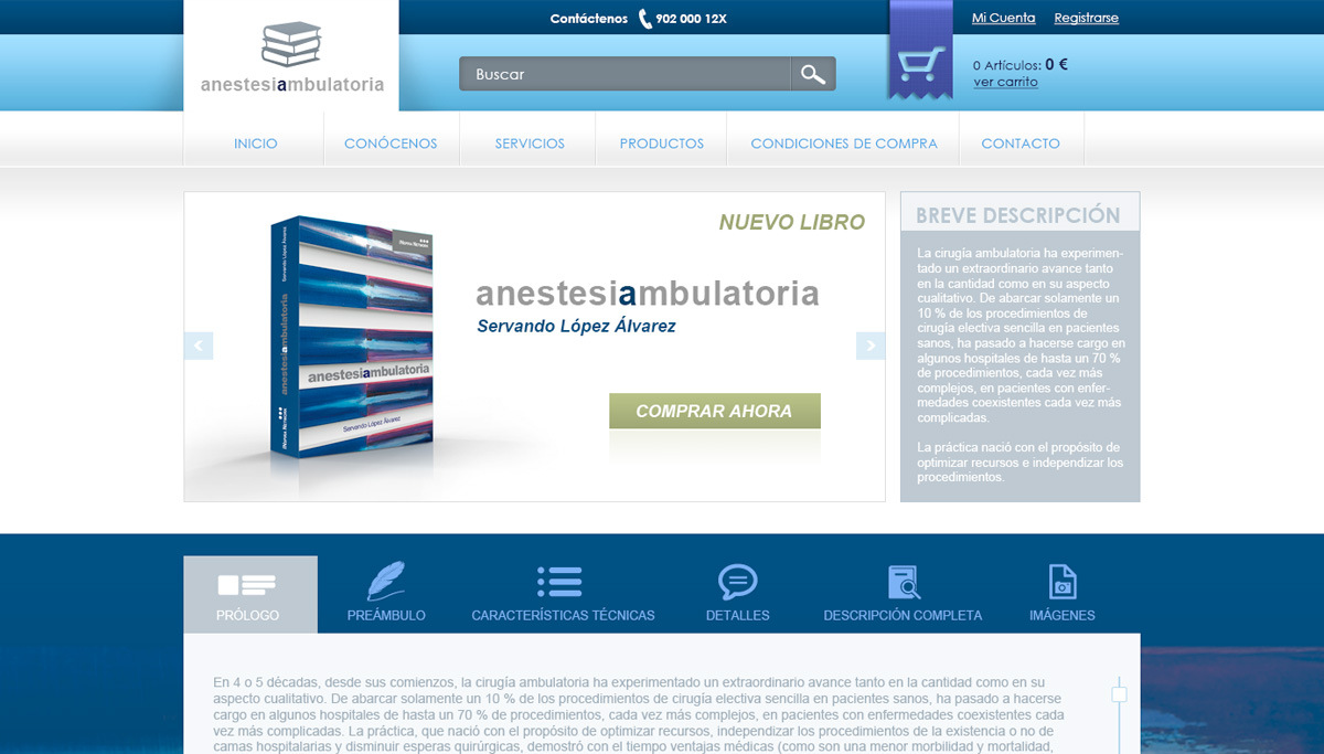 diseño web site libro anestesiambulatoria