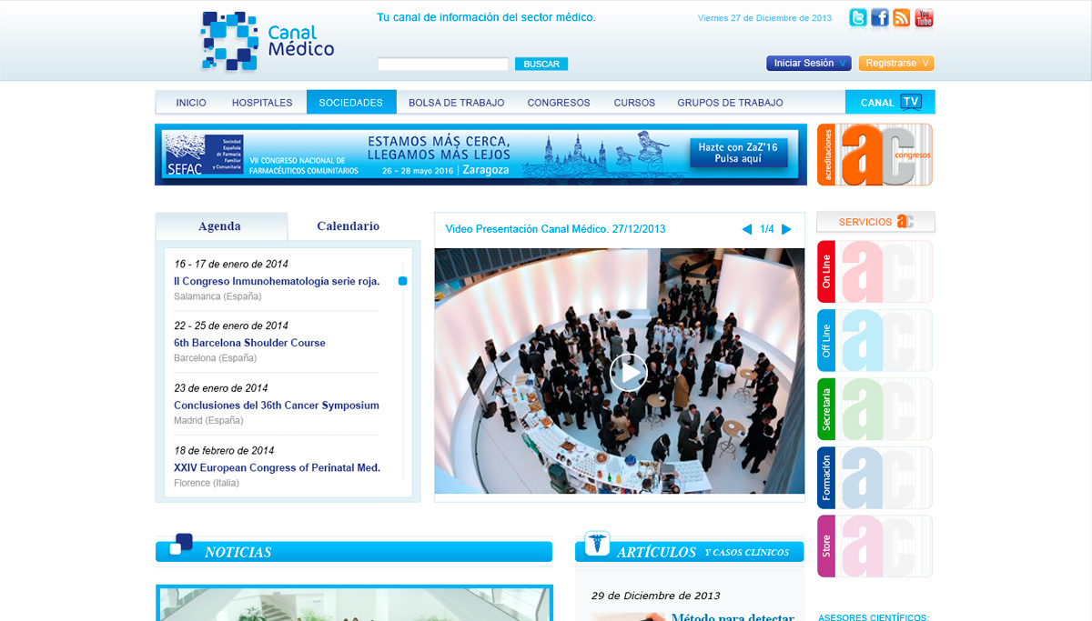 diseño web site portal canalmedico_org