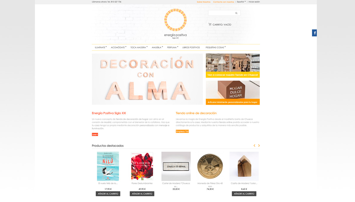 diseño web tienda online energia positiva