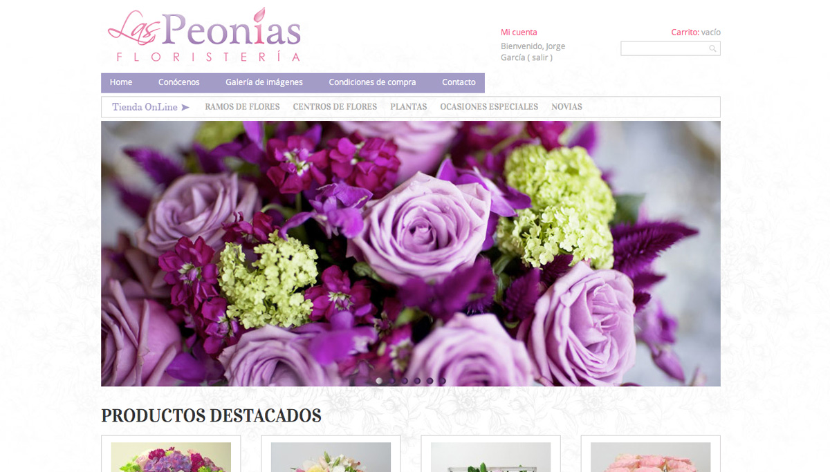 diseño tienda online laspeonias